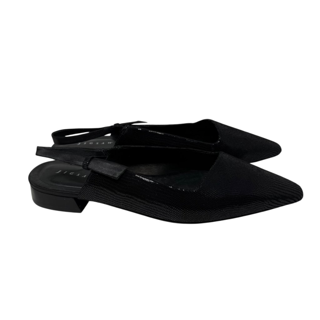 Nwt Jigsaw Petra Leather Slingback Flat Black 39 — image 4 of 7